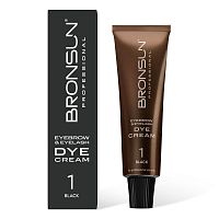 Крем-краска для бровей и ресниц BRONSUN, цвет черный #1, 15 мл