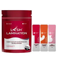 Набор составов для ламинирования ресниц и бровей в саше SEXY LAMINATION, (3 саше x 2мл)