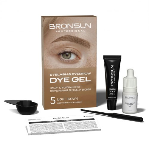 Набор для домашнего окрашивания BRONSUN, цвет светло-коричневый #5 фото 5